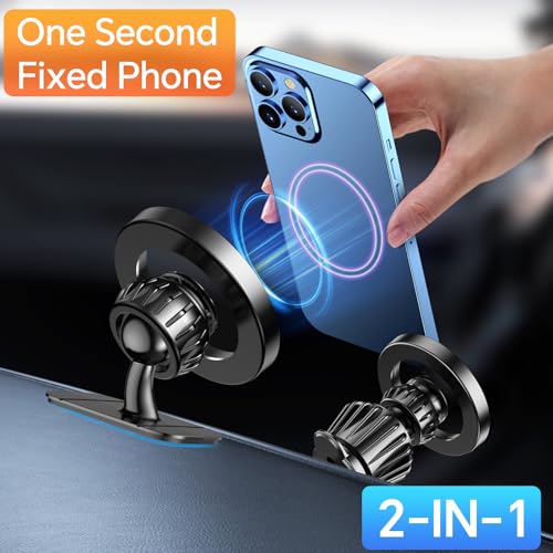 Kaistyle for Magsafe Car Mount【20 Strong Magnets】Magnetic Phone Holder for Car Phone Holder Mount Dash【360°】Cell Phone Holders for Your Car Accessories for Women Men iPhone 16 Pro Max 15 14 13 12 Plus