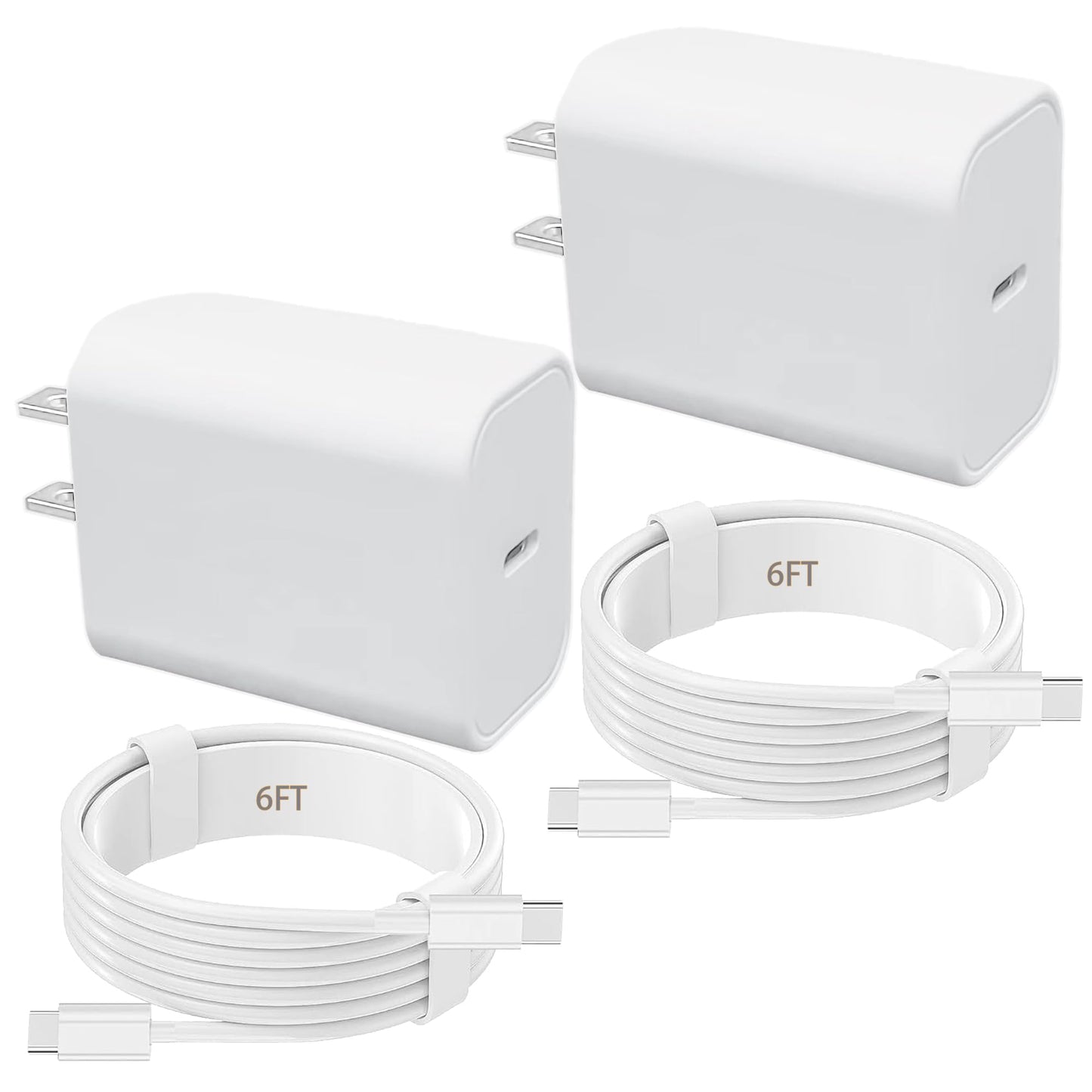 Acceron Charger for iPhone 16 15 Fast Charging 2pack 20w USB C Charger Block with 6ft USB C to C Cable Fast Charger Cord for iPhone16 15 Plus/16 15 Pro/iPad Pro/Air/AirPods Pro Galaxy Android Phone