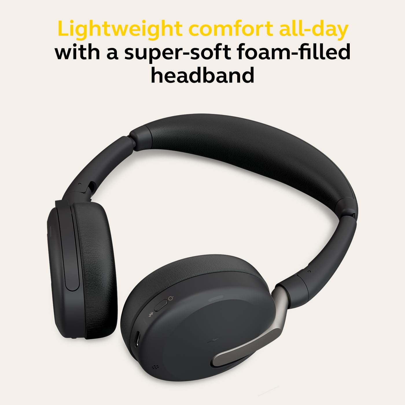 Jabra Evolve2 65 Flex Stereo Headset with Bluetooth, Wireless Charging Pad - Noise-Cancelling ClearVoice Technology & Hybrid Active Noise Cancellation - Works with Leading UC Platforms - Black