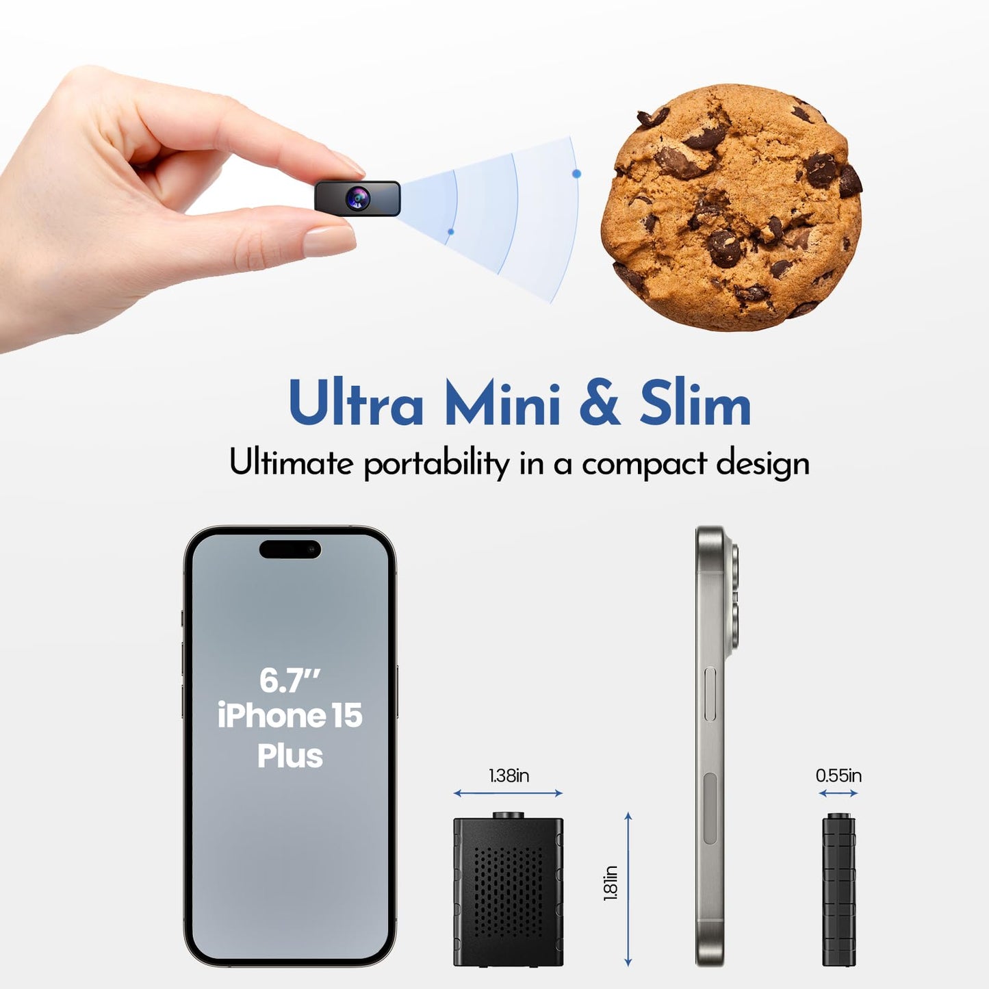Braload Mini Camera, 4K HD Nanny Cam for Home - Smallest WiFi Wireless Camera with Motion Detection, App Control, Cloud & SD Storage, No WiFi Needed for Pet/Baby/Nanny Surveillance