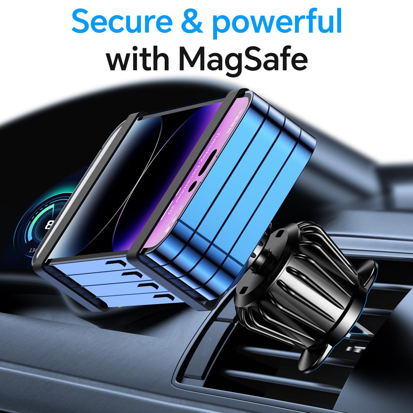 Kaistyle for Magsafe Car Mount【20 Strong Magnets】Magnetic Phone Holder for Car Phone Holder Mount Dash【360°】Cell Phone Holders for Your Car Accessories for Women Men iPhone 16 Pro Max 15 14 13 12 Plus