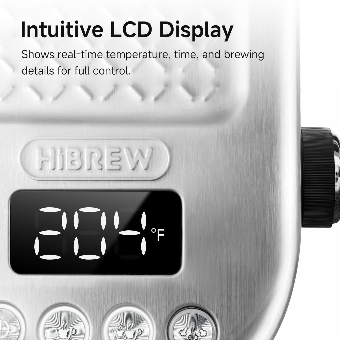 HIBREW H10B - 51mm Espresso Machine - Temperature & Cup Volume Adjustable at will - With Intelligent Display Screen & Pressure Gauge - Stainless Steel Body