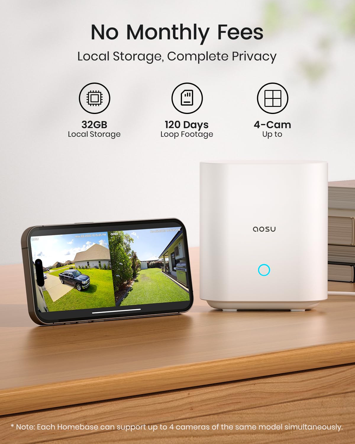 AOSU 3K/5MP Solar Security Cameras Wireless Outdoor, Ultra-Wide-Angle, Cam-to-Cam Track & Sync, Home Security System with Color Night Vision, Spotlight Smart Alarm, No Subscription, 2.4G & 5G WiFi
