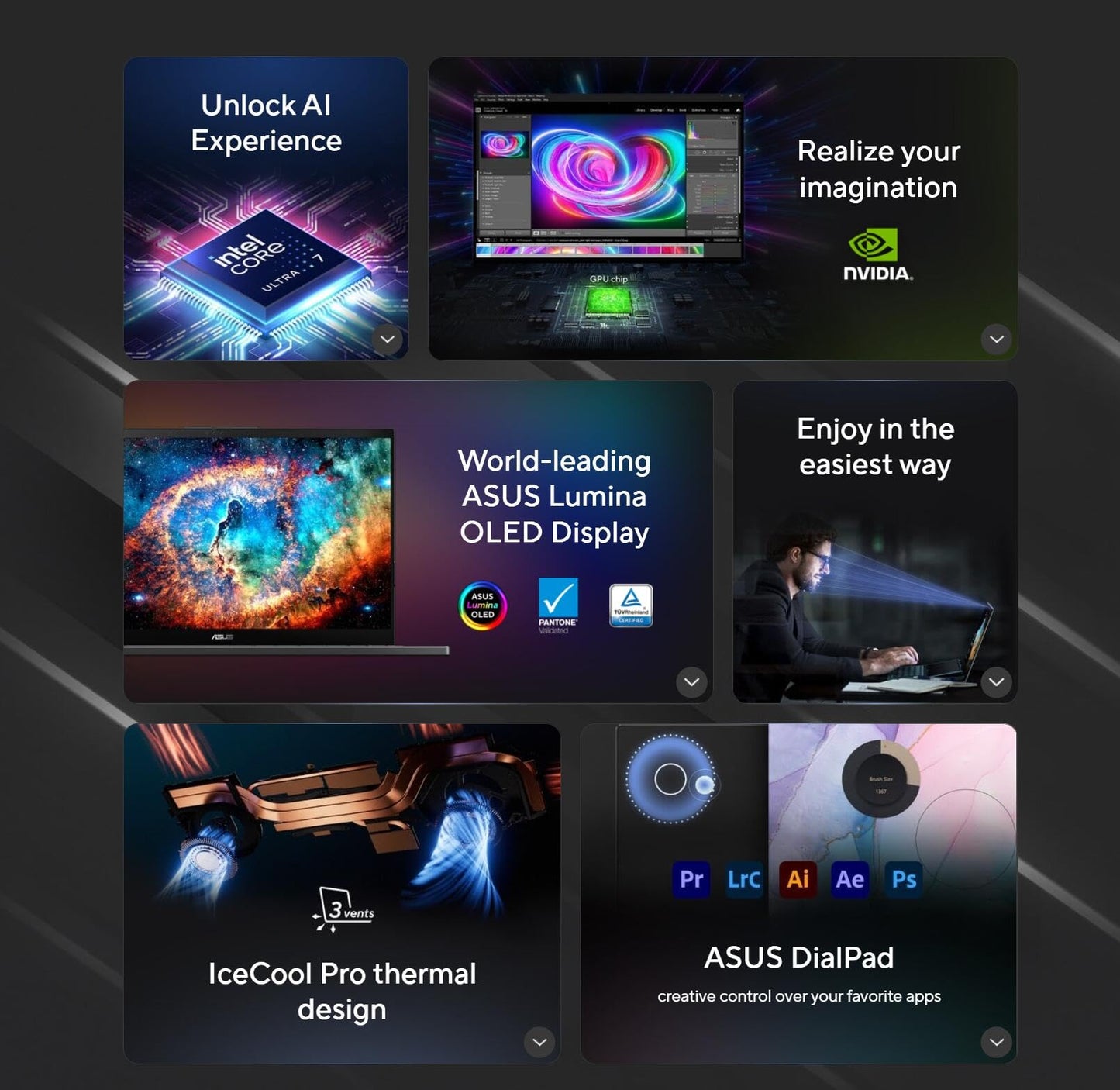 ASUS Vivobook Pro 15 OLED Slim Laptop - Intel Core Ultra 7 155H(Beats i7-12650H) - 16GB DDR5 5600MHz - NVIDIA GeForce RTX 3050 - Backlit KB - Win11 - w/Cloth (16GB LPDDR5 5600MHz RAM | 1TB SSD)