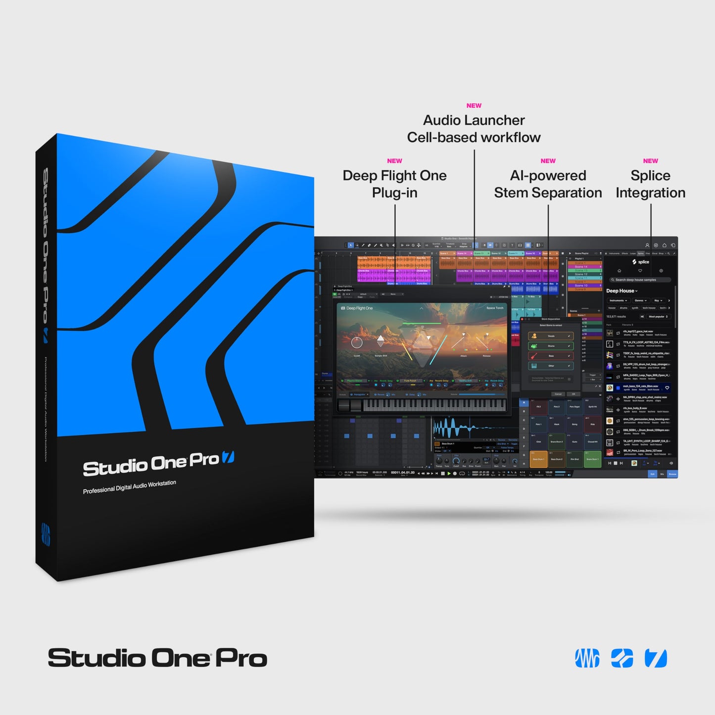 Licencia perpetua de Studio One Pro 7: software DAW de grabación y producción musical con separación de stems, integración de splice, mezcla, masterización, instrumentos virtuales, bucles y samples incluidos.