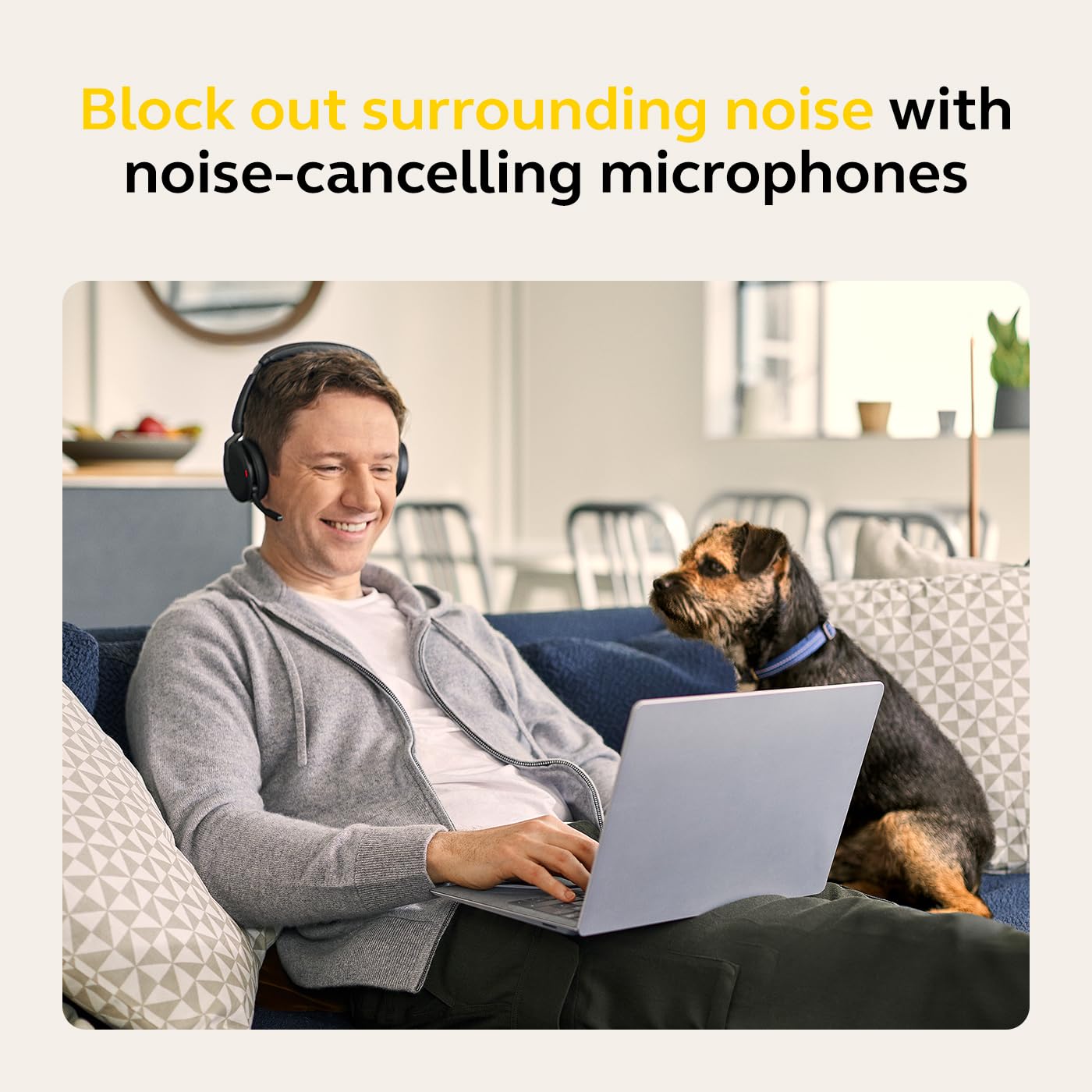 Jabra Evolve2 65 Flex Stereo Headset with Bluetooth, Wireless Charging Pad - Noise-Cancelling ClearVoice Technology & Hybrid Active Noise Cancellation - Works with Leading UC Platforms - Black