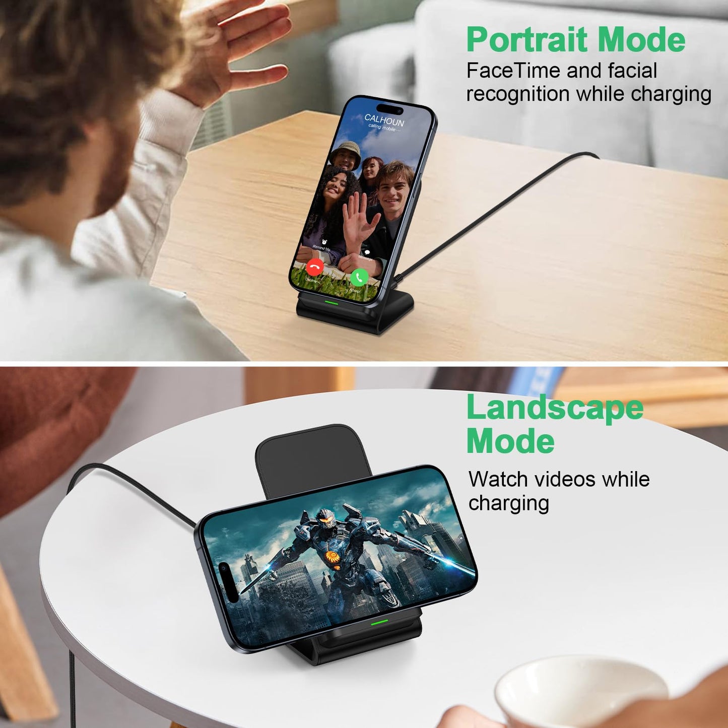 Cargador inalámbrico para Samsung S24 S25 Ultra, estación de carga rápida para teléfonos Android, Samsung Galaxy S25+ S24 Plus S24FE S23FE S22 S21, iPhone 15 Pro Max Plus 14, con adaptador de 18 W.