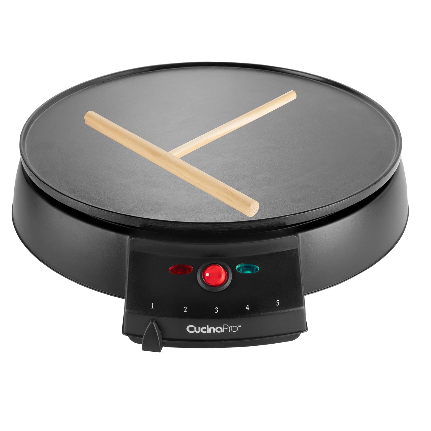 12" Griddle & Crepe Maker, Non-Stick Electric Crepe Pan w Batter Spreader & Recipe Guide- Dual Use Hot Plate for Blintzes, Eggs, Pancakes- Portable, Adjustable Temperature Settings - Breakfast Gift