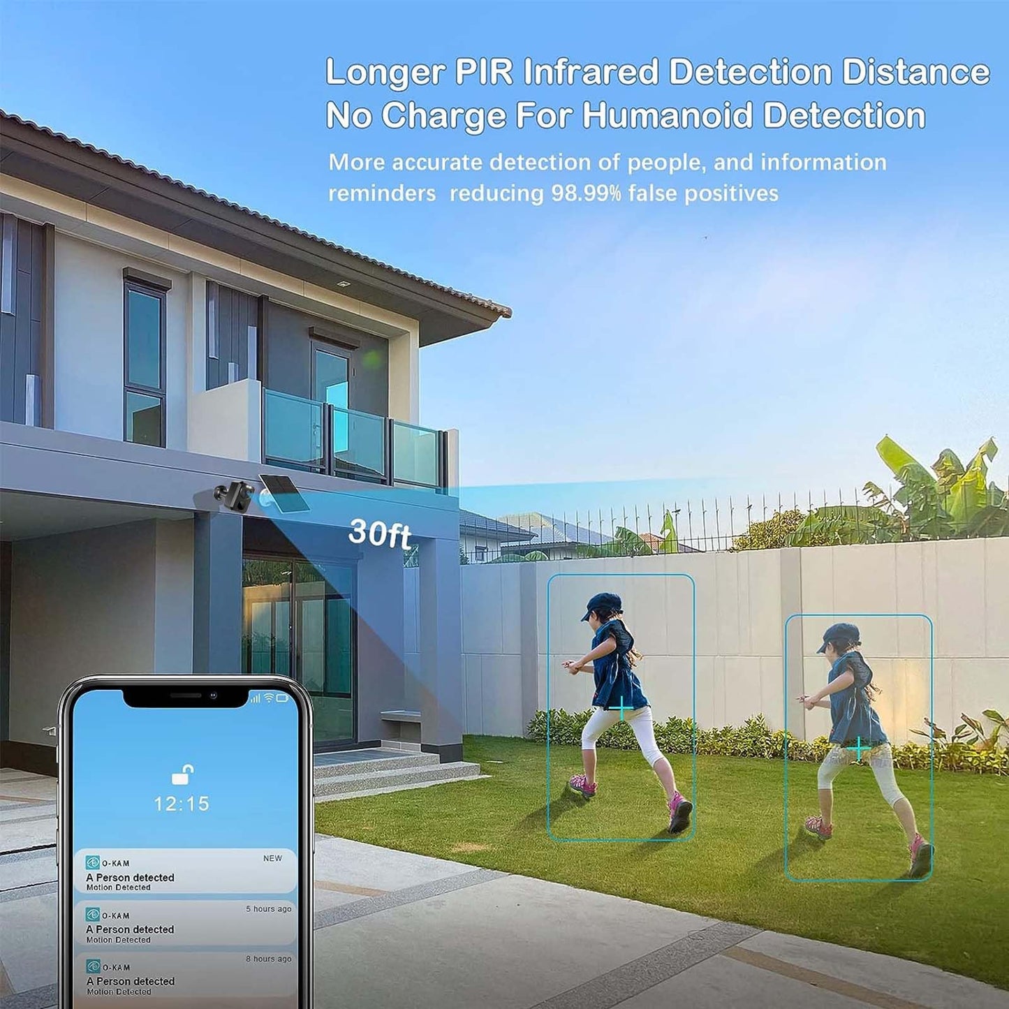 Cámara de seguridad Uniter 2K inalámbrica para exteriores, con batería, wifi de 2,4 GHz, sistema de seguridad para el hogar con visión nocturna a color, sirena de foco, detección de movimiento, resistencia al agua IP66 (paquete de 2)