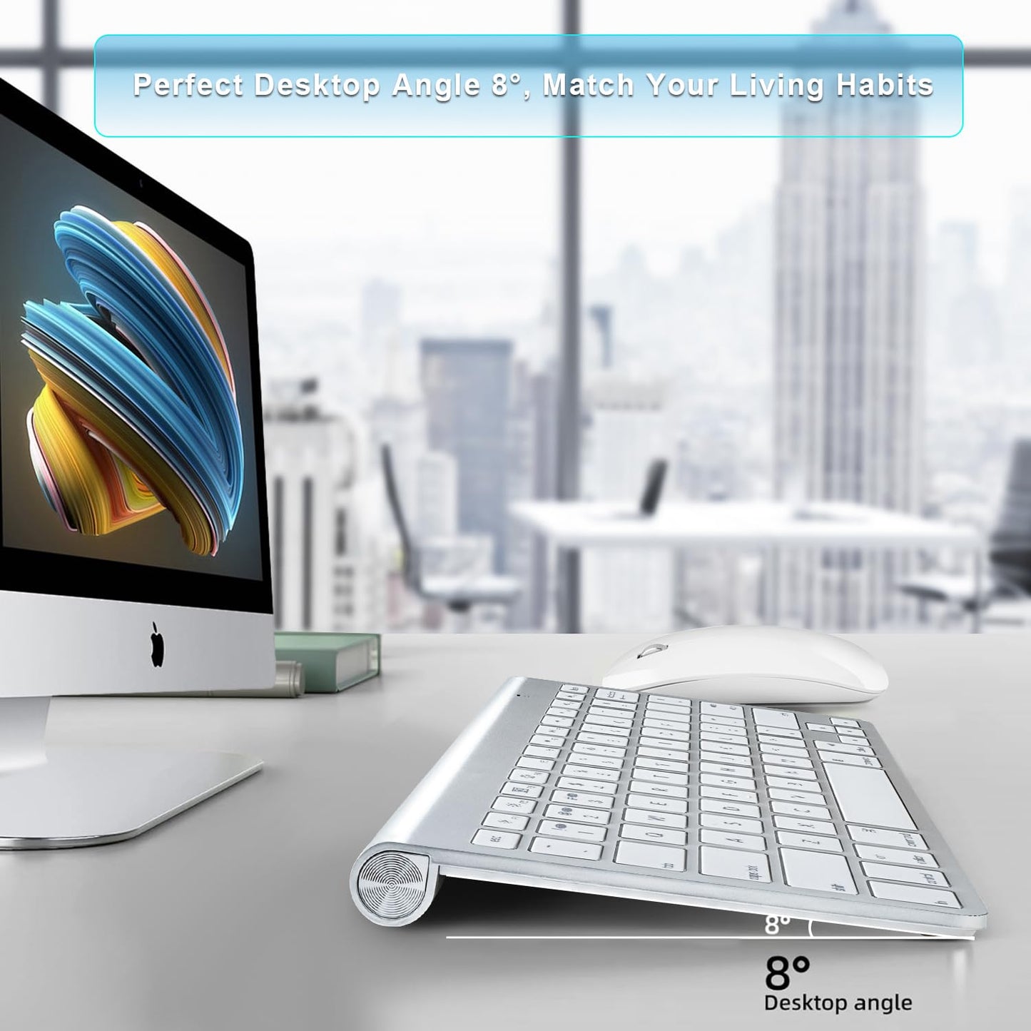 Teclado y ratón inalámbricos para Mac Bluetooth USB C Compatible con Apple MacBook Air Pro iMac iPad y portátiles Windows Tabletas Android