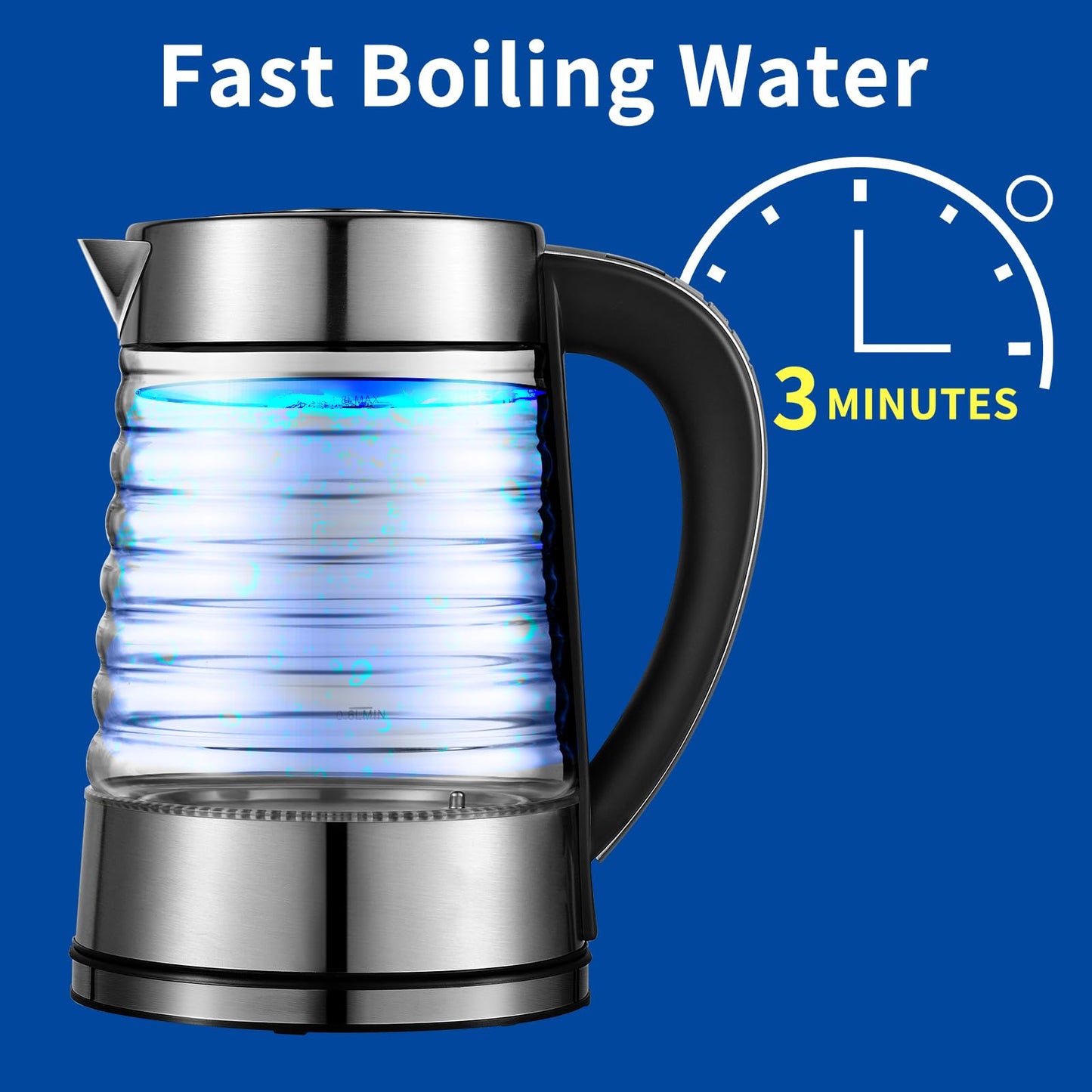 NKOVE Electric Kettle, 1.8L Temperature Control Hot Water Boiler, No Plastic Contact with Water, Automatic Shutoff, Keep Warm, Cordless with LED Light for Tea Coffee
