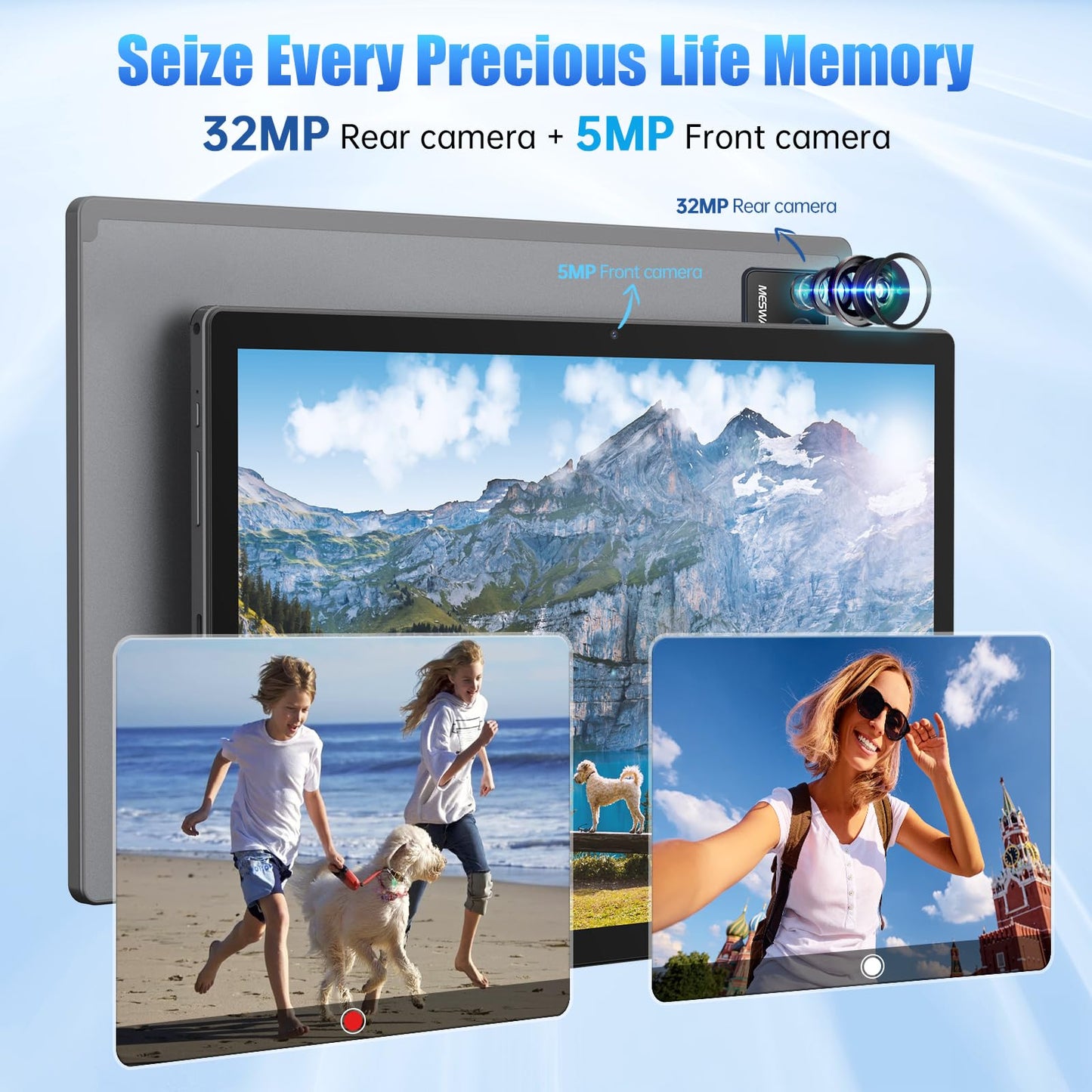 Tableta MESWAO Android 14 de 14 pulgadas, tableta grande 2025 mejorada con pantalla IPS WUXGA de 1200P, procesador de 8 núcleos, CPU G99, 6 GB + 128 GB, tarjeta TF de 1 TB como máximo, Wi-Fi 5, 5 MP + 32 MP, batería de 12000 mAh que dura todo el día.