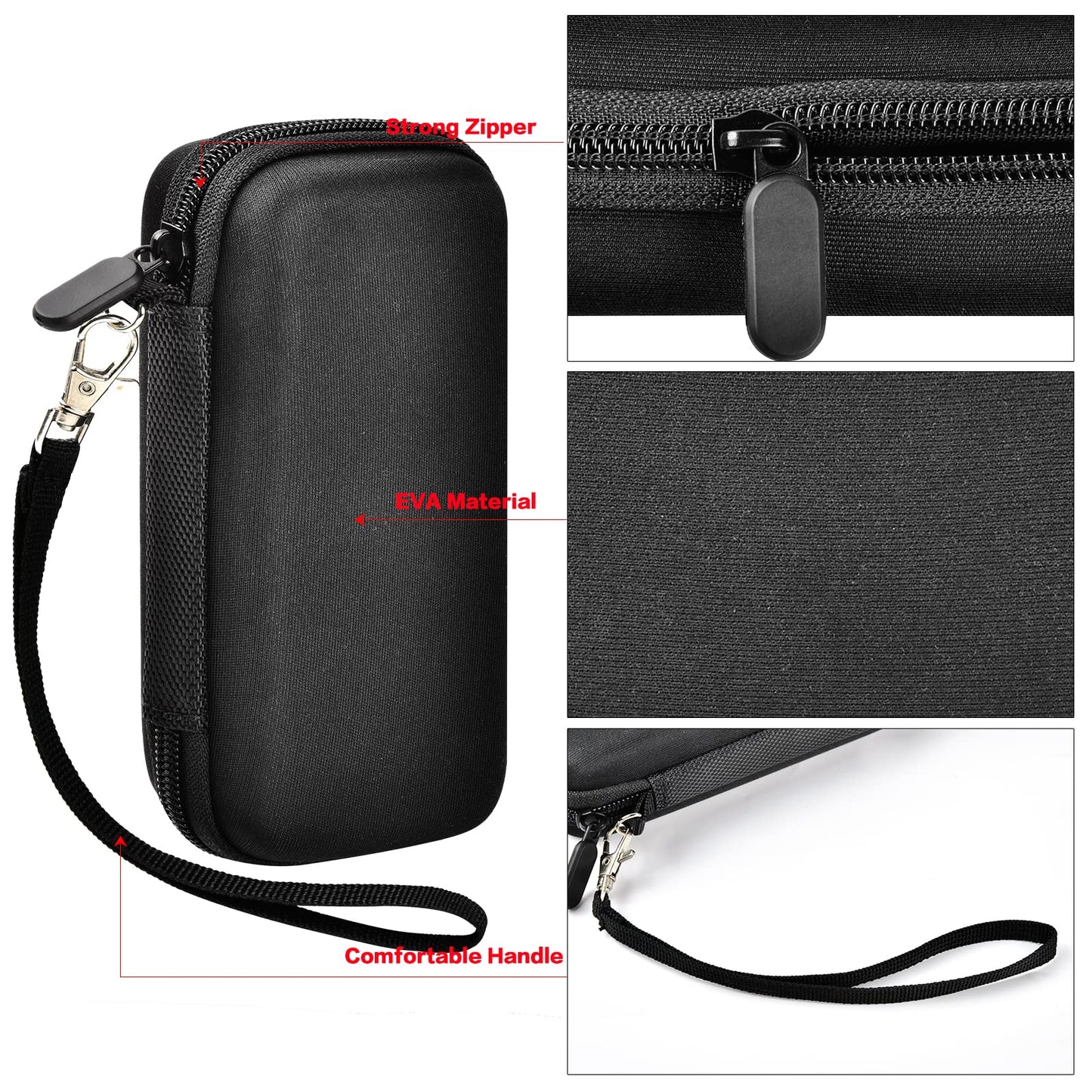 Case for Anker Magnetic Battery 10,000mAh Foldable Wireless Portable Charger, 633/622/621/321 5,000mAh Power Bank (MagGo) Holder, Storage for Baseus 6000mAh Cell Phone Power Delivery -Case Only-Black
