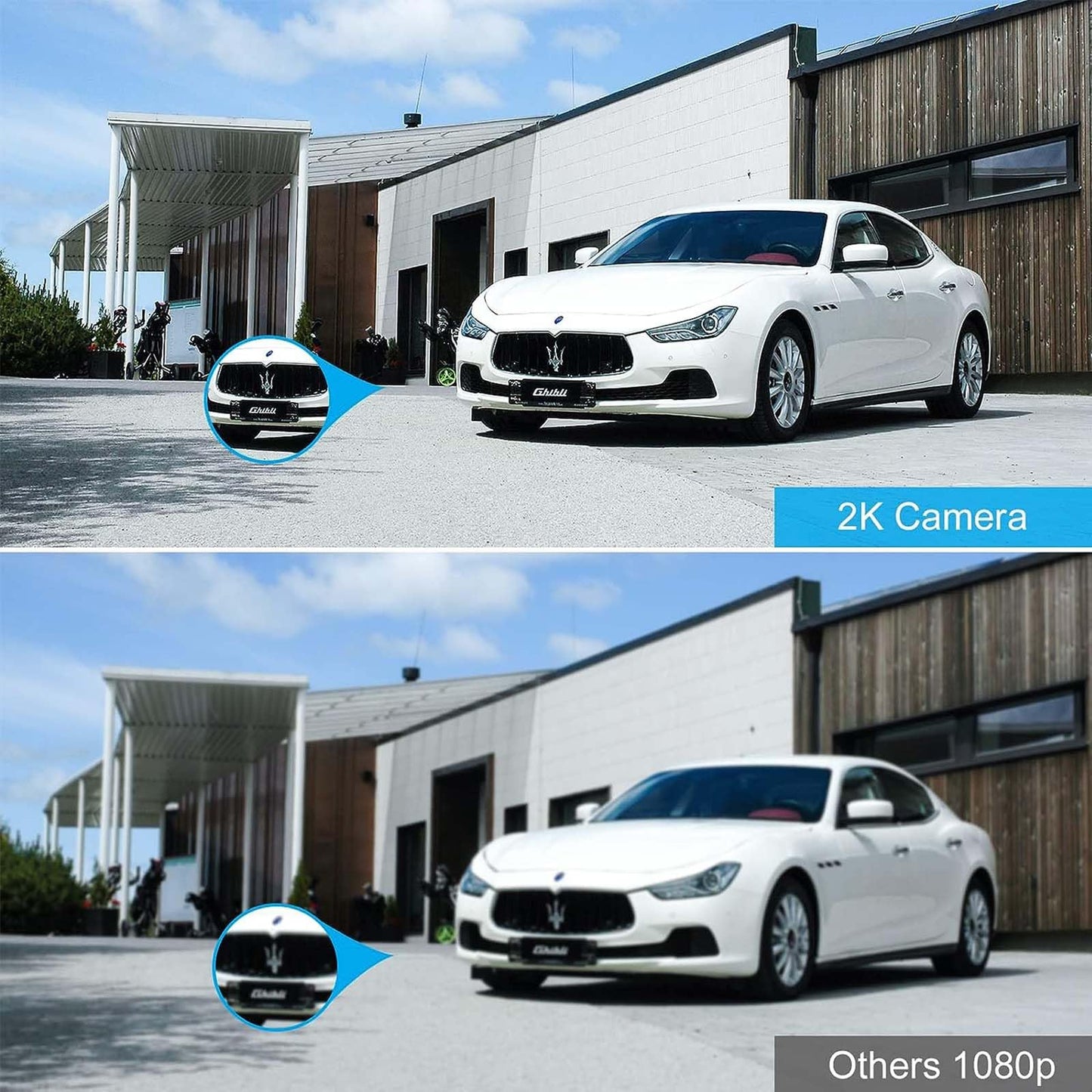 Cámara de seguridad Uniter 2K inalámbrica para exteriores, con batería, wifi de 2,4 GHz, sistema de seguridad para el hogar con visión nocturna a color, sirena de foco, detección de movimiento, resistencia al agua IP66 (paquete de 2)