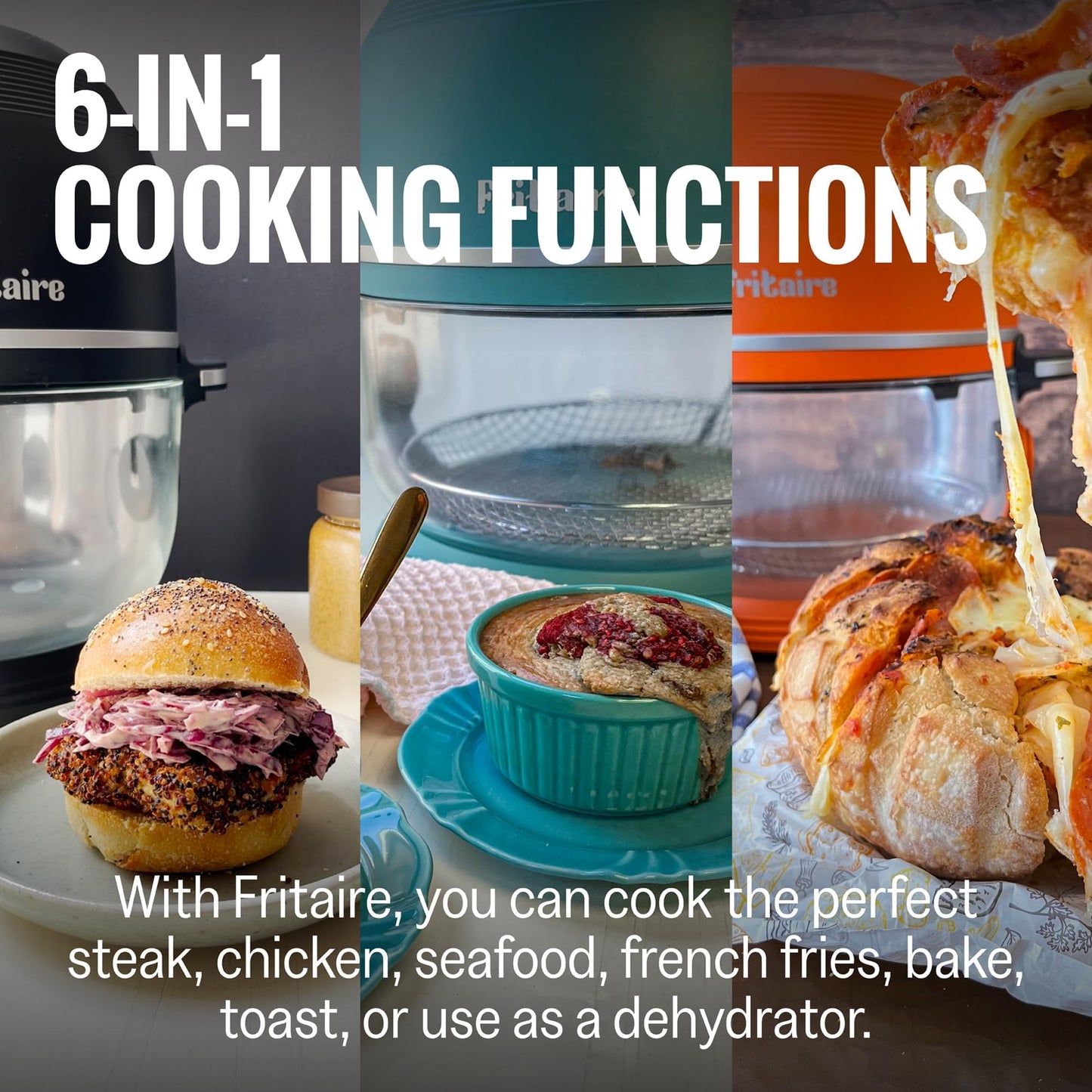 Non-Toxic Air Fryer - Glass AirFryer 5 Quart w/ 360 Visibility, Self-Cleaning, 400F Vortex Air Fryer for Even Cooking, BPA-Free Teflon Free, 6-in-1 Functions, Rotisserie, Roast, Bake, Cherry