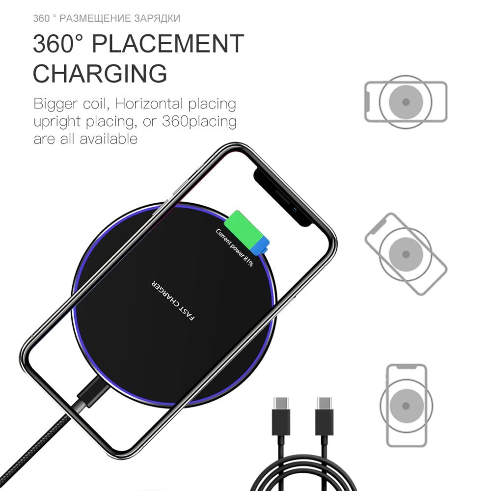 20W Fast Wireless Charger Pad,Wireless Phone Charging Station Compatible with iPhone 16 Pro/16/15/14/13/12/11/SE/X/AirPods,15W Fast Charge for Samsung Galaxy S24/S23/S22/S21/Note/Buds,Pixel,LG