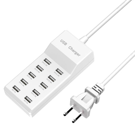 Estación de carga WUCOHATI: concentrador de carga USB de 10 puertos, cargador multipuerto inteligente, cable de extensión de 70,8 pulgadas, compatible con diversos dispositivos, como teléfonos, cámaras, auriculares Bluetooth, tabletas, etc. (1 unidad)