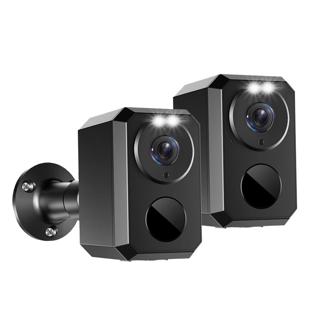 Uniter 2K Security Camera Wireless Outdoor Battery Powered, 2.4GHz WiFi, Home Security Systems with Color Night Vision, Spotlight Siren, Motion Detection, IP66 Waterproof, 2-Pack