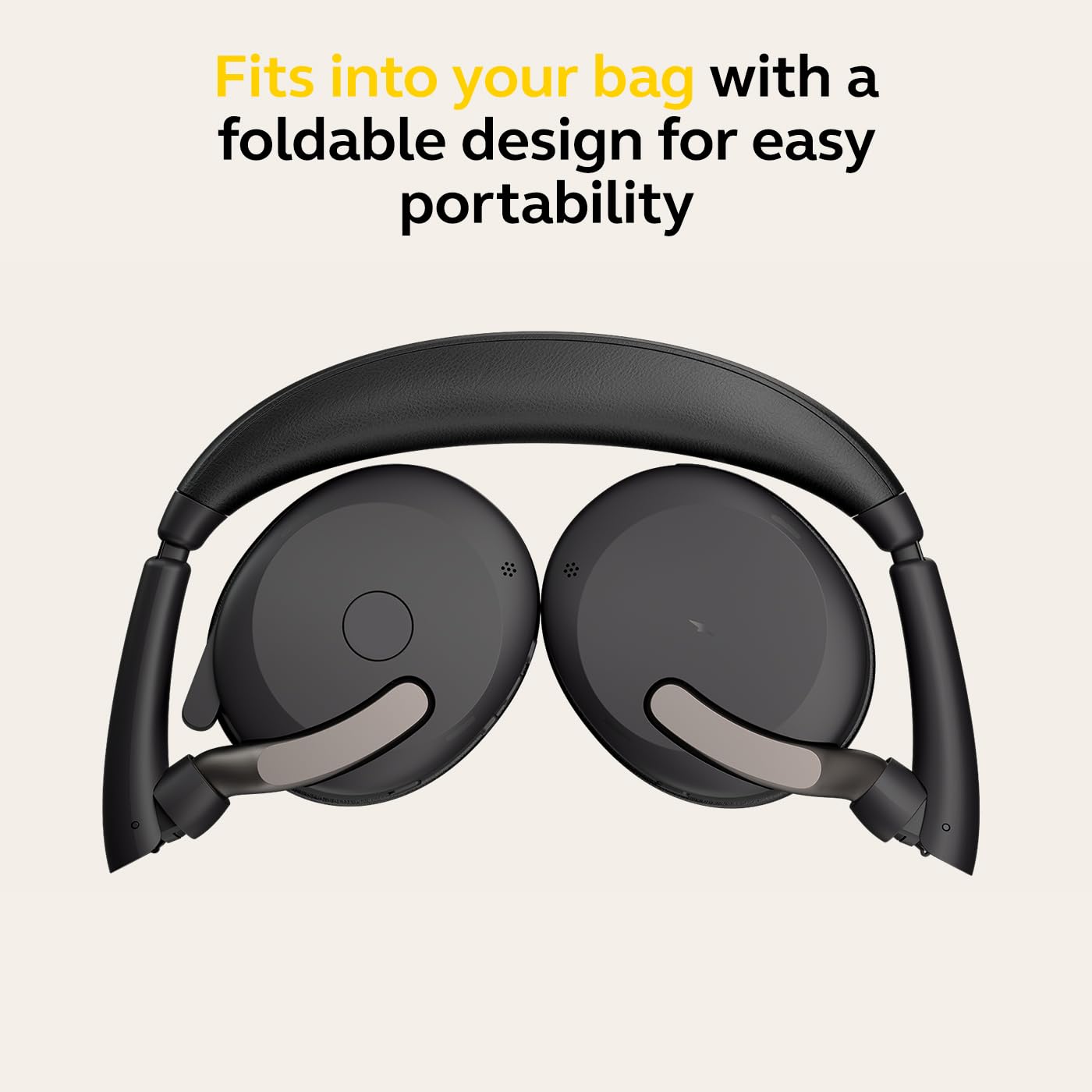 Jabra Evolve2 65 Flex Stereo Headset with Bluetooth, Wireless Charging Pad - Noise-Cancelling ClearVoice Technology & Hybrid Active Noise Cancellation - Works with Leading UC Platforms - Black