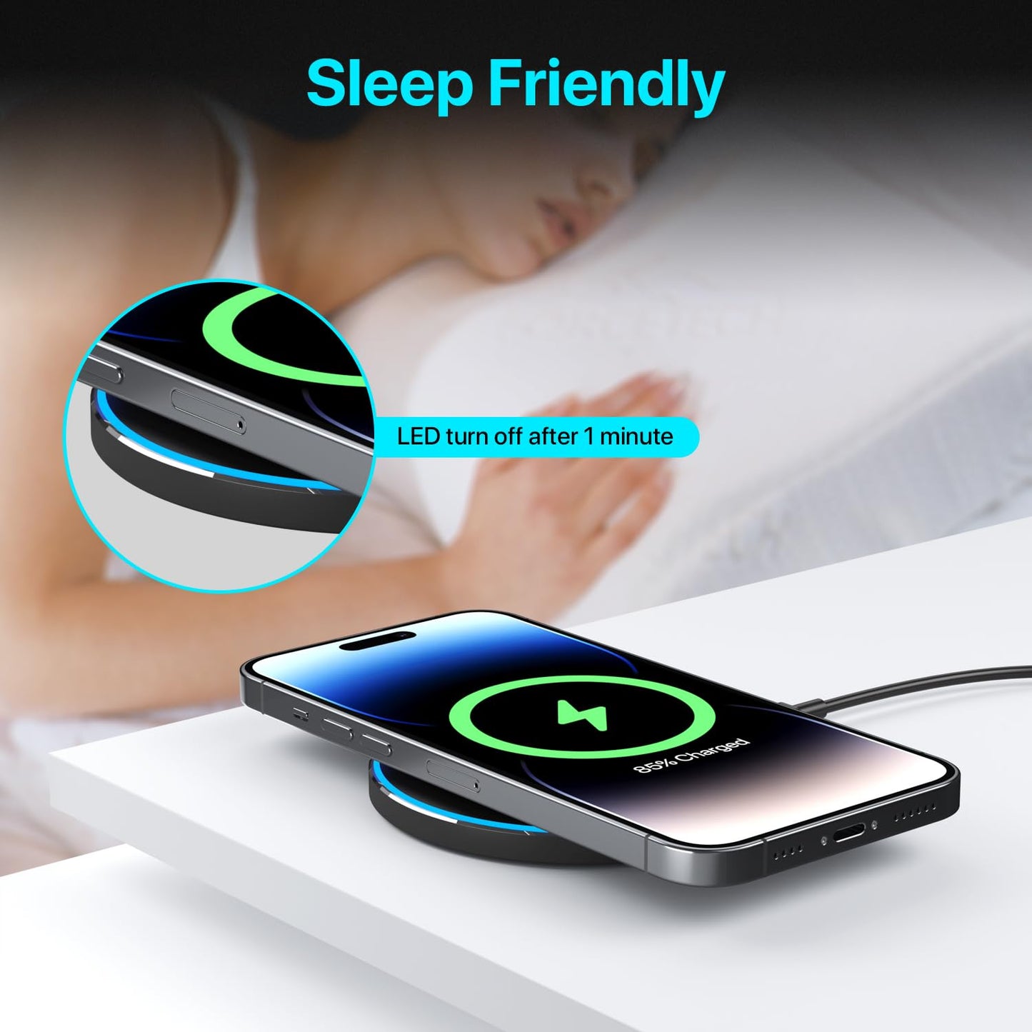 30W Fast Wireless Charger Pad, Wireless Charging Compatible with Samsung Galaxy S22/S22+/S21/S20/S10, Fast Charger Compatible with iPhone 13/14/12/11 Series