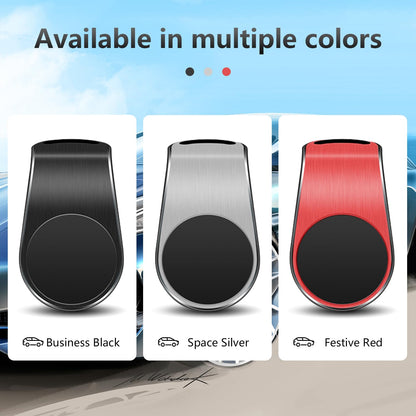 2PCS Mobile Phone Navigation Magnetic Bracket, L Type 360° Rotatable Car Phone Mount, Strong Magnet Mount for Any Smartphone (Black)