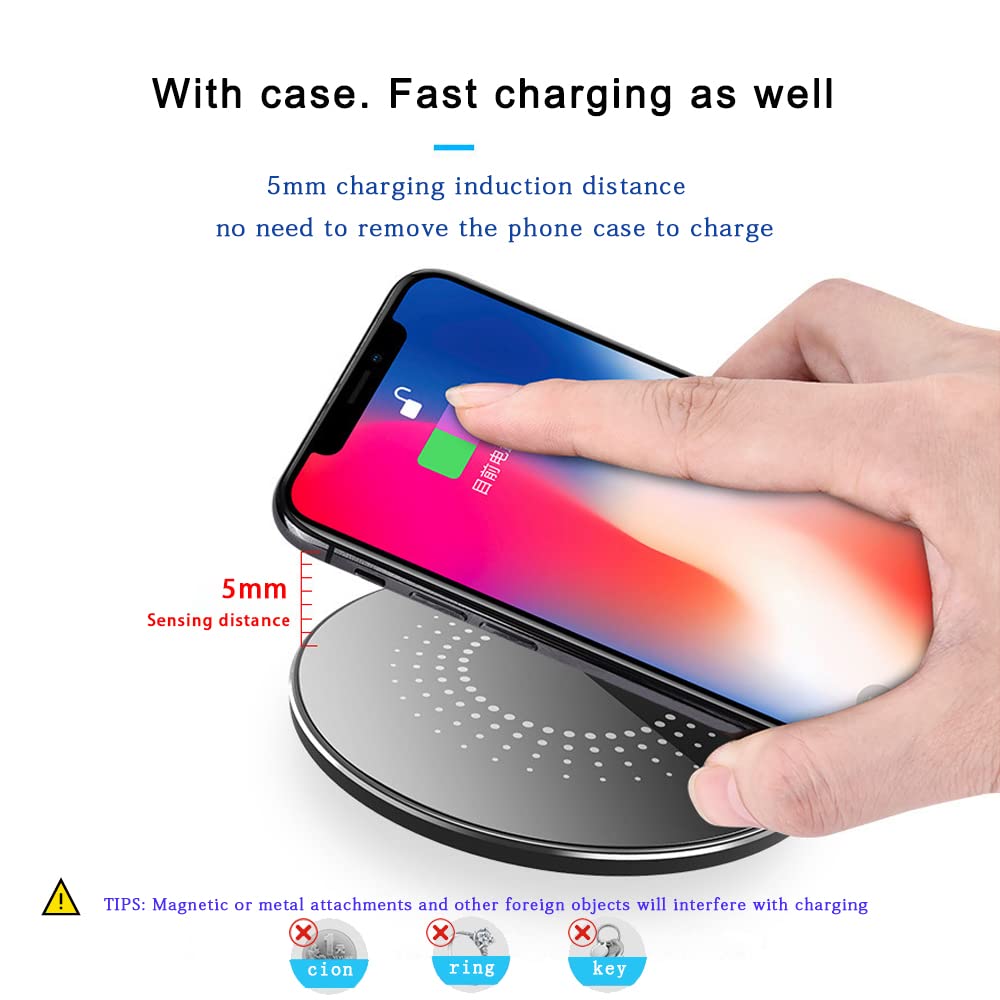 30W Fast Wireless Charger Pad, Wireless Charging Compatible with Samsung Galaxy S22/S22+/S21/S20/S10, Fast Charger Compatible with iPhone 13/14/12/11 Series