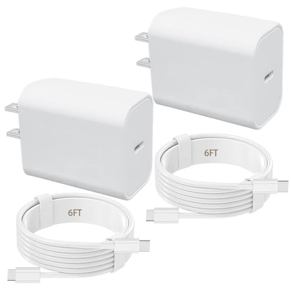 Acceron Charger for iPhone 16 15 Fast Charging 2pack 20w USB C Charger Block with 6ft USB C to C Cable Fast Charger Cord for iPhone16 15 Plus/16 15 Pro/iPad Pro/Air/AirPods Pro Galaxy Android Phone