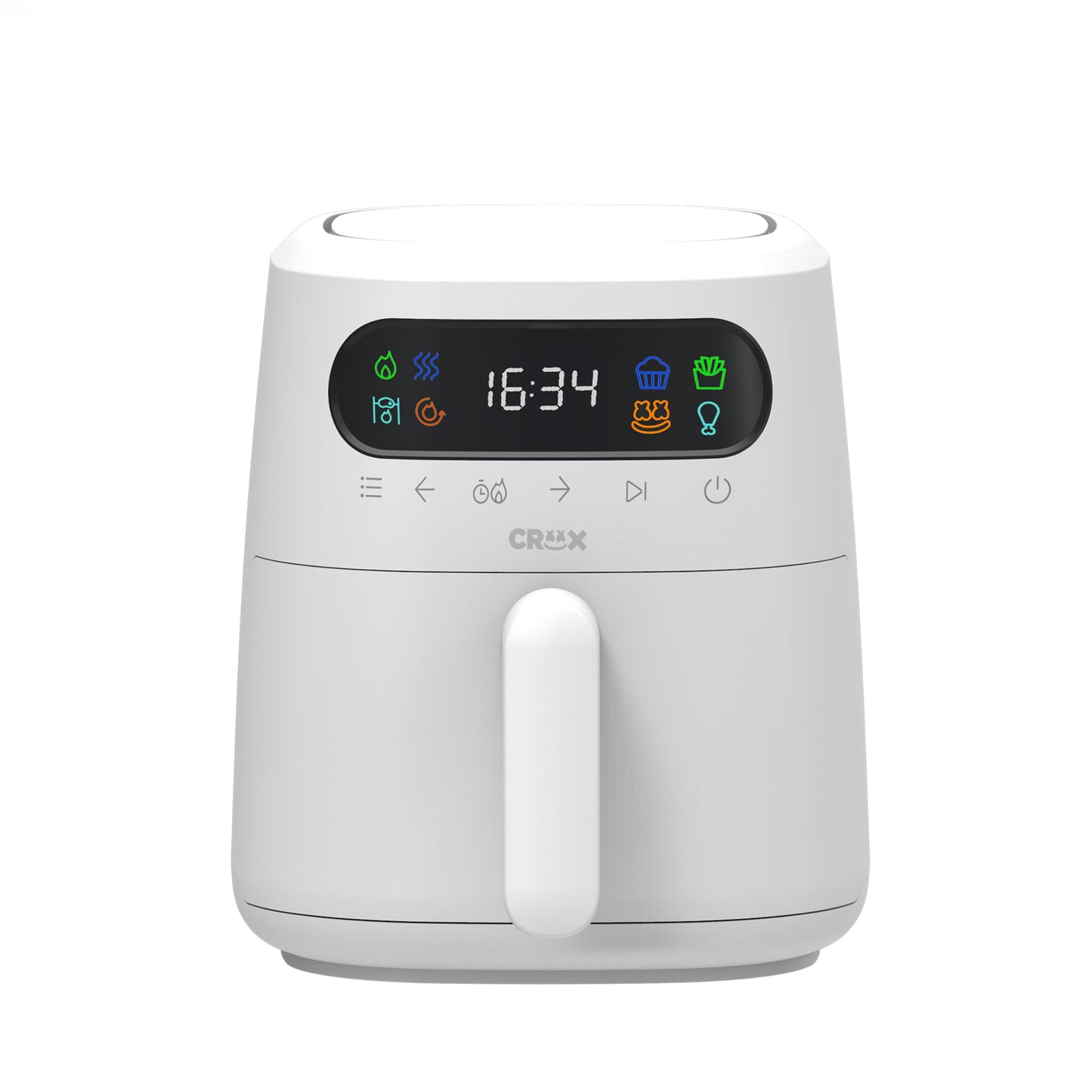 CRUX x Marshmello 3.0 QT Digital Air Fryer with TurboCrisp Technology, Touch Screen Temperature Control, Timer and Auto Shut-off, Fully Programmable, Silicone Cupcake Molds Included, White