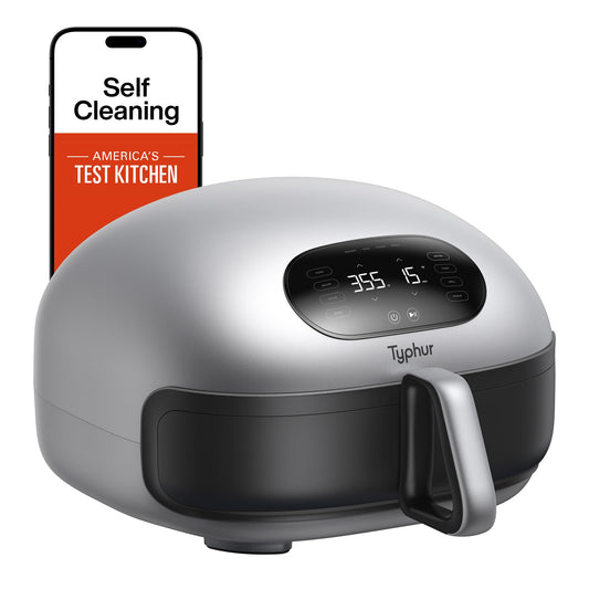 Typhur Dome 2 Air Fryer, Extra Large Airfryer with Superior Airflow, Self-cleaning Smart Digital Fryer with PFAS free Basket for Quick Easy Meals, Up to 32 Chicken Wings Capacity [New Version]
