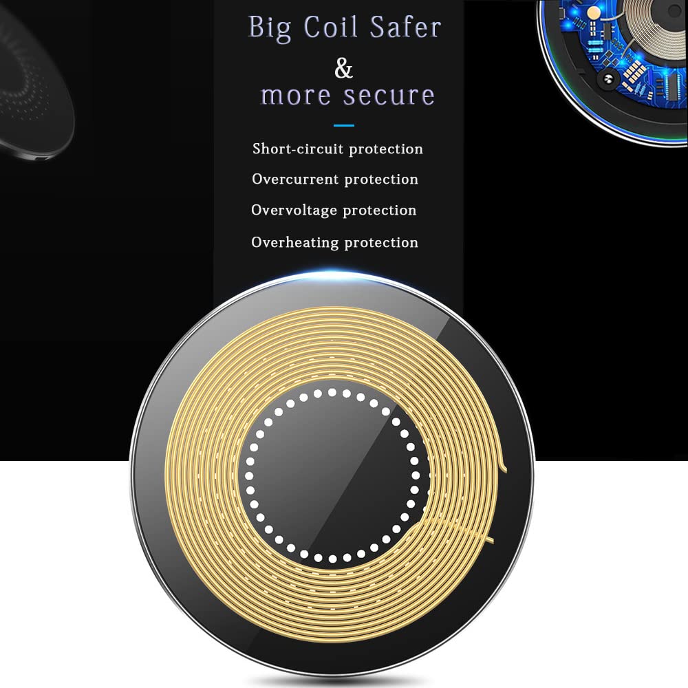 30W Fast Wireless Charger Pad, Wireless Charging Compatible with Samsung Galaxy S22/S22+/S21/S20/S10, Fast Charger Compatible with iPhone 13/14/12/11 Series