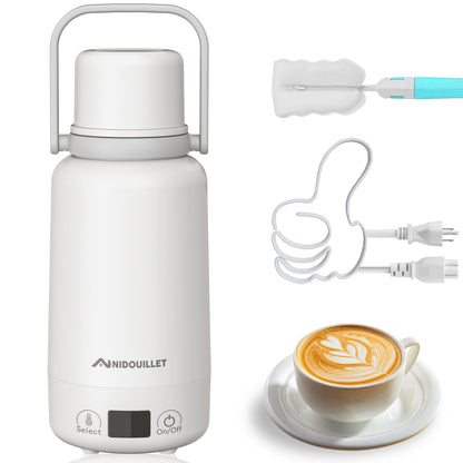 Hervidor eléctrico de viaje, portátil, de 1 l/35 oz, con control de temperatura, para té y café, de acero inoxidable 304, ideal como regalo para familiares y amigos.