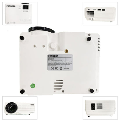 Proyector PANSEBA con Bluetooth bidireccional, miniproyector con pantalla, proyector de video portátil Full HD 1080P, compatible con HDMI, USB y teléfono inteligente.