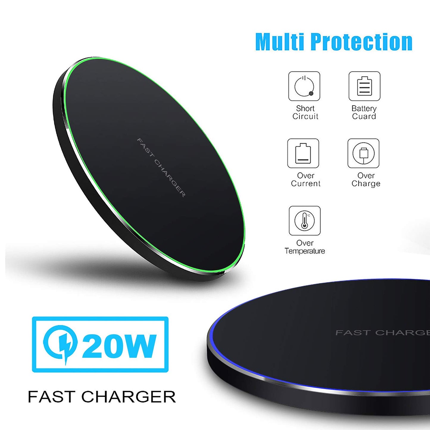 20W Fast Wireless Charger Pad,Wireless Phone Charging Station Compatible with iPhone 16 Pro/16/15/14/13/12/11/SE/X/AirPods,15W Fast Charge for Samsung Galaxy S24/S23/S22/S21/Note/Buds,Pixel,LG