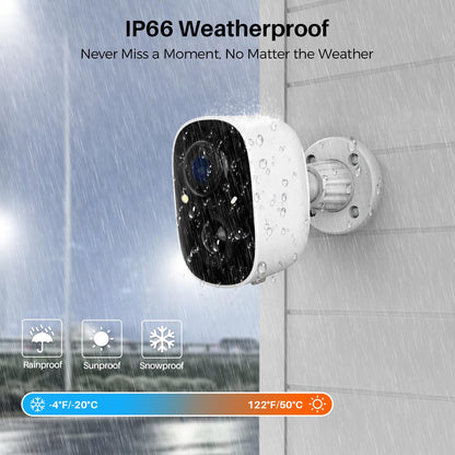 MaxiViz Security Cameras Wireless Outdoor, Battery Powered Cameras for Home Security w/AI Motion Detection, Spotlight & Siren Alarm, 2K Color Night Vision, IP66 Weatherproof, SD/Cloud Storage, 2Pack