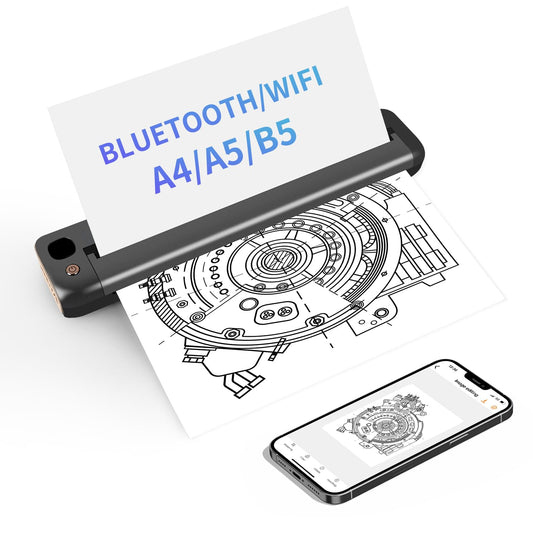 Rongta Portable Printers Wireless for Travel, WiFi & Bluetooth Mobile Printer, Thermal Inkless Printer for School/Office/Home Use, Compatible with Android,iOS & Laptop (F81)