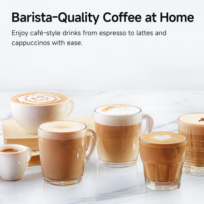HIBREW H10B - Cafetera espresso de 51 mm - Temperatura y volumen de taza ajustables a voluntad - Con pantalla inteligente y manómetro - Cuerpo de acero inoxidable