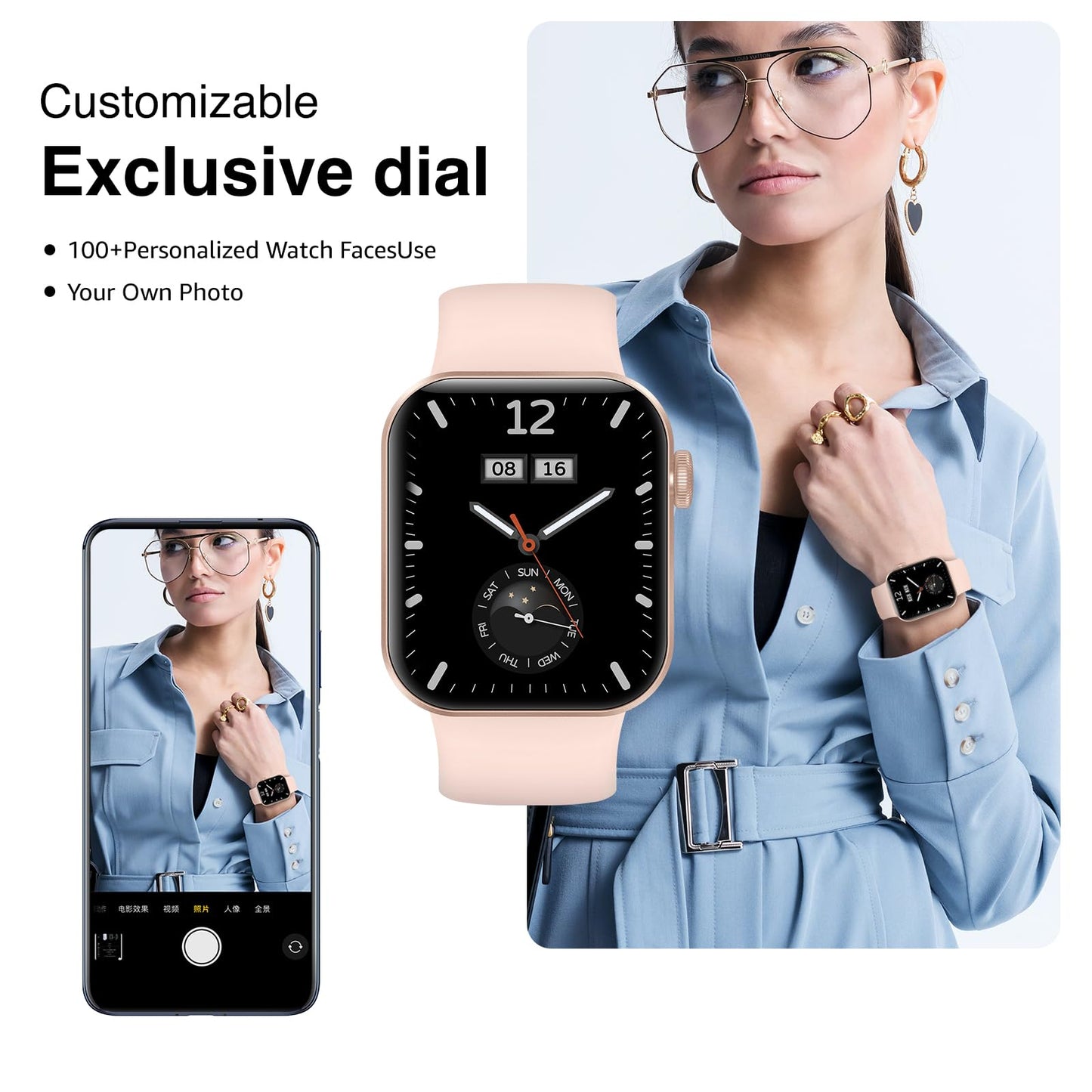 DDXCAW Smart Watch (Answer/Dial Call),1.85" Touch Display Fitness Tracker with Heart Rate Blood Oxygen Sleep Monitor,147 Sport Modes Smartwatch with IP68 Waterproof,Step Counter Watch for iOS Android
