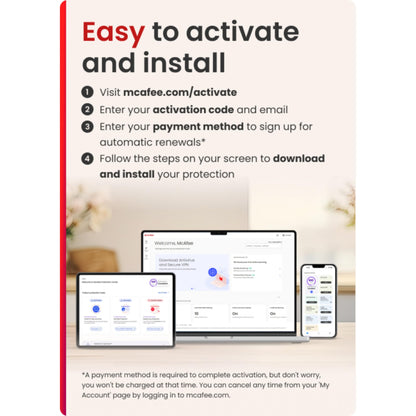 McAfee Total Protection 5 Dispositivos 2025 | Suscripción de 1 año con renovación automática | Software de seguridad que incluye antivirus, VPN segura, administrador de contraseñas y monitoreo de identidad | Descargar