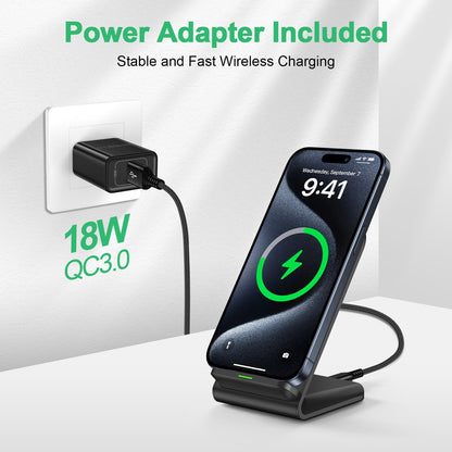 Cargador inalámbrico para Samsung S24 S25 Ultra, estación de carga rápida para teléfonos Android, Samsung Galaxy S25+ S24 Plus S24FE S23FE S22 S21, iPhone 15 Pro Max Plus 14, con adaptador de 18 W.