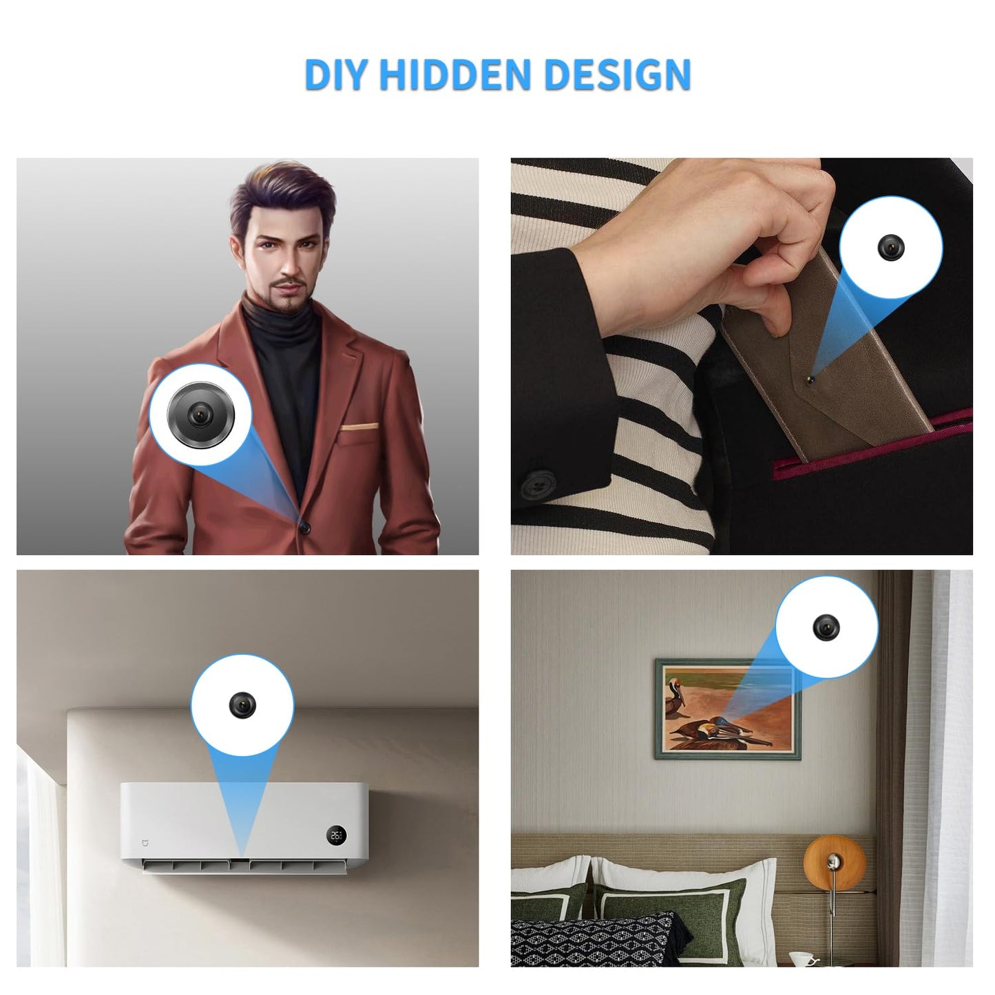 HiSpyCam Mini Camera DIY Module HD 1080P Camera Small WiFi Security Cameras Tiny Wireless Nanny Cam