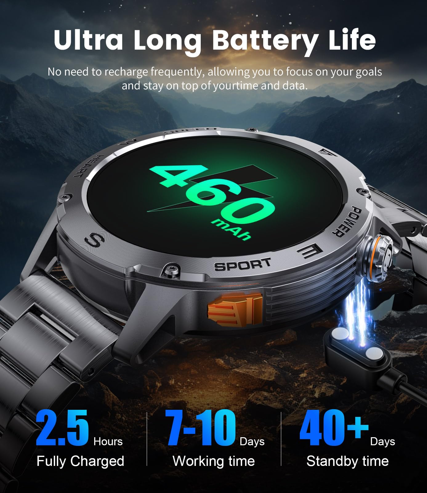 FOXBOX Military Smart Watch for Men(Answer/Dial Calls), 1.43'' AMOLED Fitness Smartwatch with 460mAh Battery, Blood Oxygen, Heart Rate and Sleep Monitor Compatible with iOS Android Phones