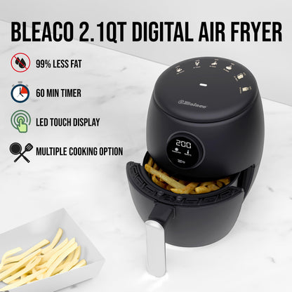 Belaco Air Fryer, 2.1Qt Digital Display, Rapid Air Circulation, Air Fryers, 60 Min Timer, Small Air Fryer, Adjustable Temperature, Dishwasher Safe Basket BEL-AF-02