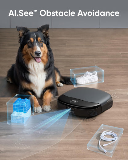 eufy S1 con estación todo en uno, robot aspirador y trapeador HydroJet, succión de 8000 Pa, sistema inteligente para evitar obstáculos, mapeo multinivel, trapeador con retracción automática, perfecto para pelos de mascotas