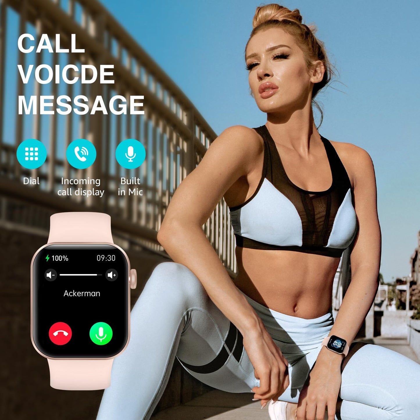 DDXCAW Smart Watch (Answer/Dial Call),1.85" Touch Display Fitness Tracker with Heart Rate Blood Oxygen Sleep Monitor,147 Sport Modes Smartwatch with IP68 Waterproof,Step Counter Watch for iOS Android