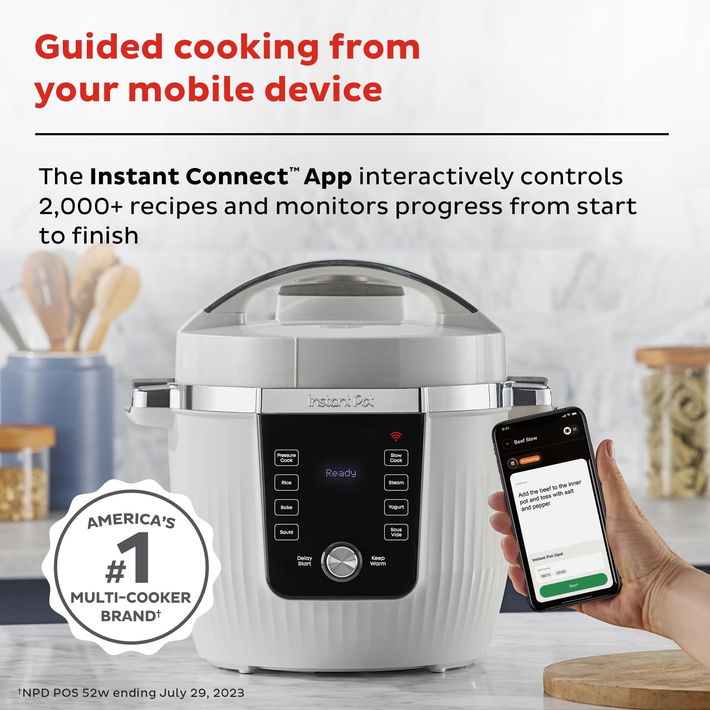 Instant Pot PRO Max - Olla a presión inteligente 10 en 1 con Wi-Fi, vaporera, salteadora, calentadora, arrocera, yogurtera, sous vide, panificadora, NutriBoost (incluye app con más de 2000 recetas) - 6 cuartos