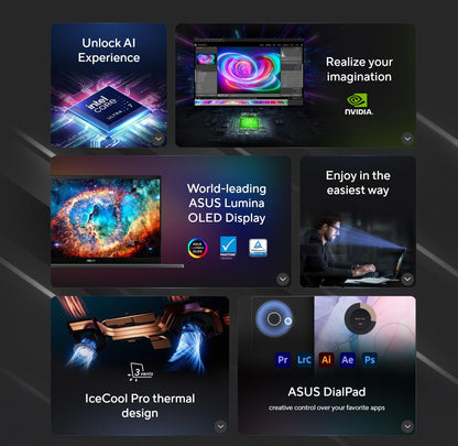 ASUS Vivobook Pro 15 OLED Slim Laptop - Intel Core Ultra 7 155H(Beats i7-12650H) - 16GB DDR5 5600MHz - NVIDIA GeForce RTX 3050 - Backlit KB - Win11 - w/Cloth (16GB LPDDR5 5600MHz RAM | 1TB SSD)