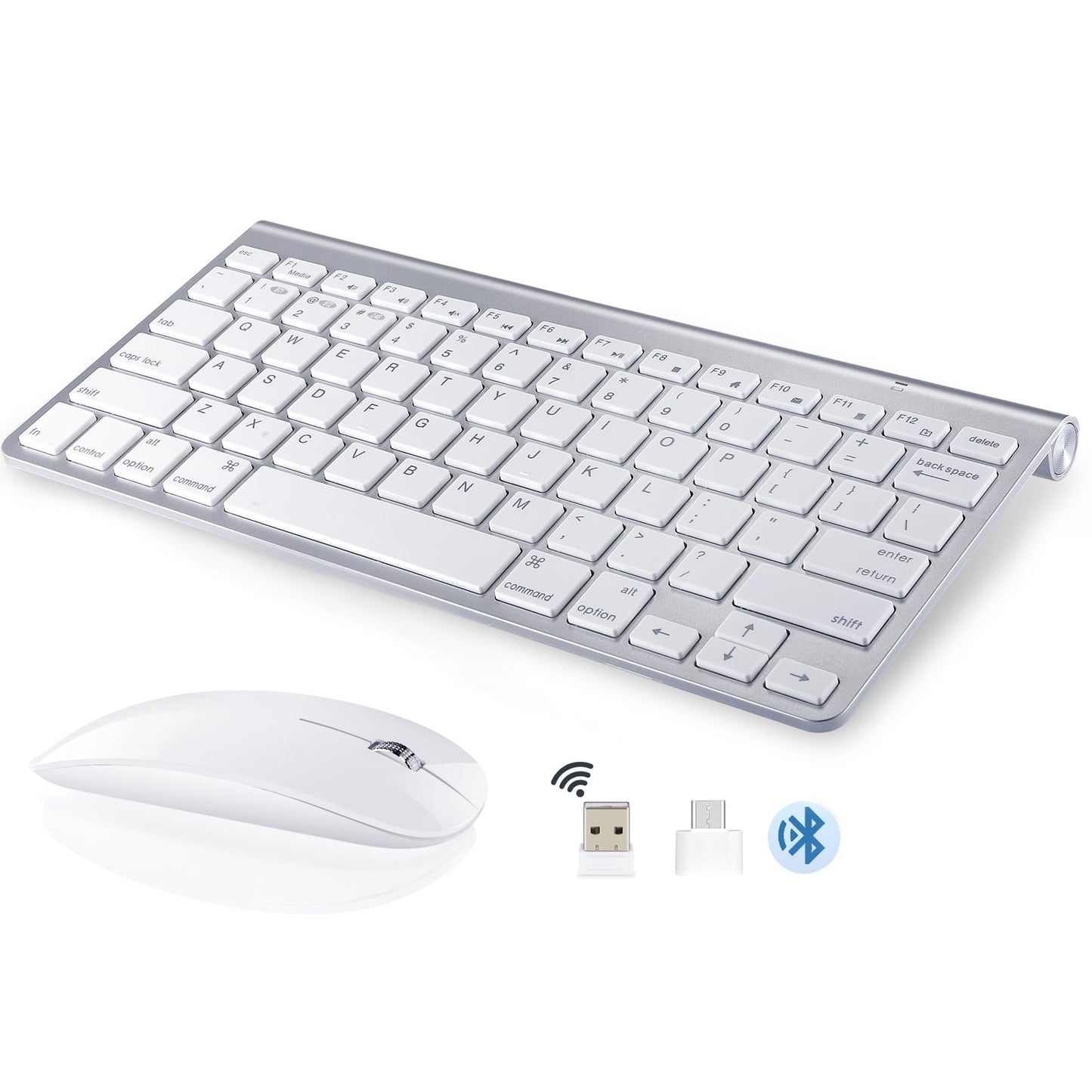 Teclado y ratón inalámbricos para Mac Bluetooth USB C Compatible con Apple MacBook Air Pro iMac iPad y portátiles Windows Tabletas Android