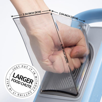 Vegetable Chopper with Adjustable Thickness - Safe Mandoline Food Slicer for Kitchen, Multifunctional Veggie Chopper Vegetable Cutter Slicer Dicer, All in 1, can Slice, Shred -Blue