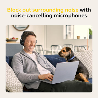 Jabra Evolve2 65 Flex Stereo Headset with Bluetooth, Wireless Charging Pad - Noise-Cancelling ClearVoice Technology & Hybrid Active Noise Cancellation - Works with Leading UC Platforms - Black