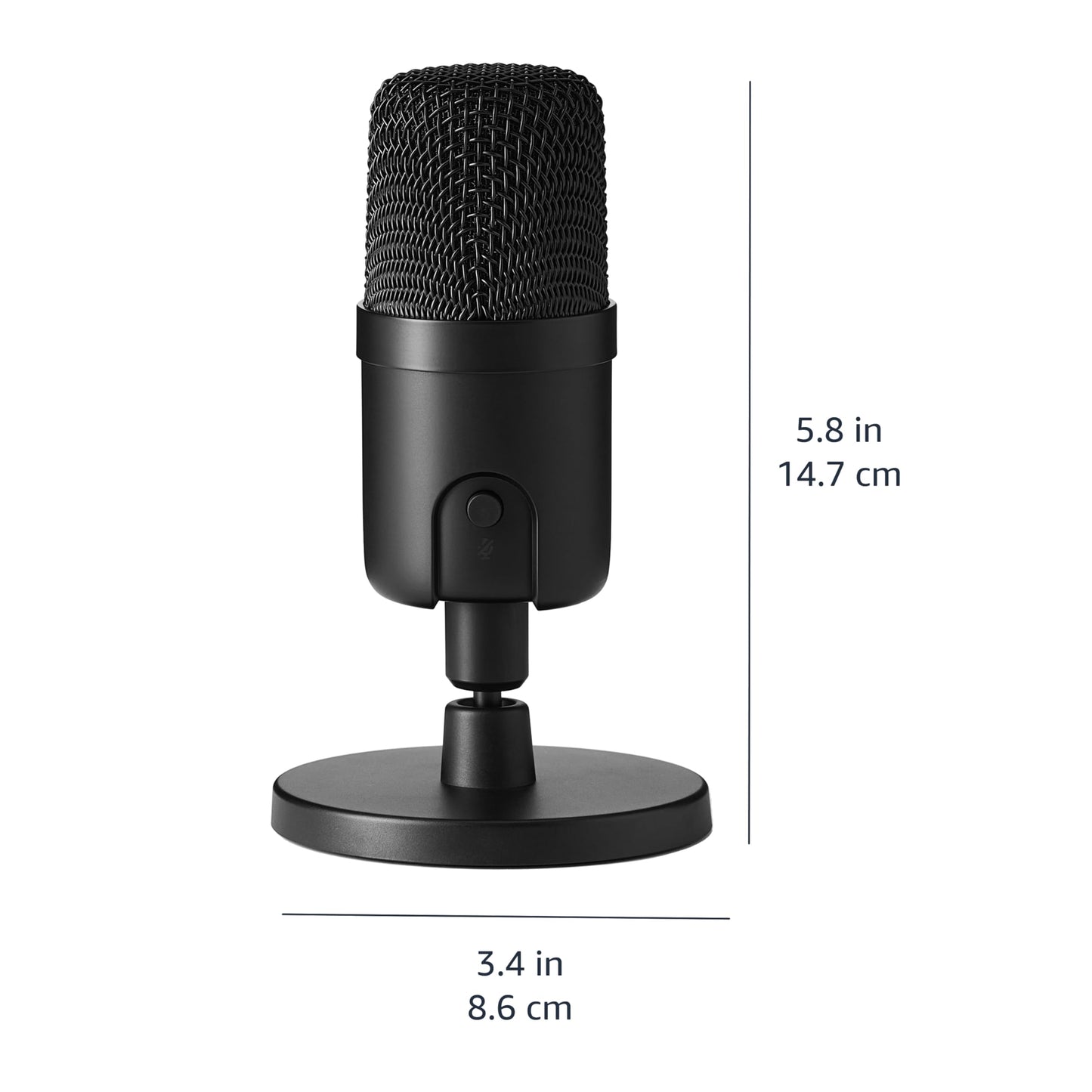 Amazon Basics USB Condenser Microphone for Streaming, Recording, and Podcasting on PC, Plug and Play, Cardioid Pickup, Adjustable Stand with 360° Rotation, 5.8 x 3.4 inches, Black
